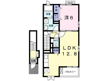 メゾン・ドリーム 本庄 II A(1LDK/2階)の間取り写真