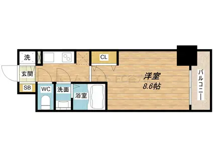 サムティ阿波座BELSIA(1K/2階)の間取り写真