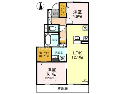 メゾン・ド・五条宮(2LDK/1階)の間取り写真