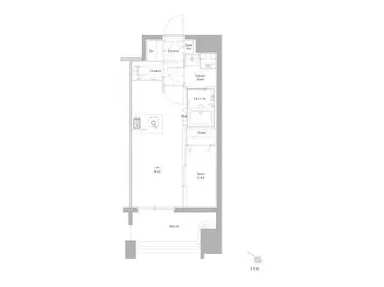 エンクレスト博多RIVERSIDE(1LDK/9階)の間取り写真