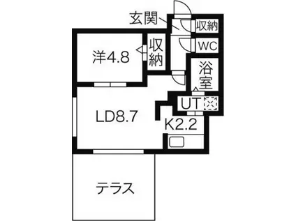 グランカルムN20(1LDK/1階)の間取り写真