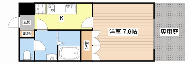 メゾンラヴィアンローズ(1K/1階)の間取り写真