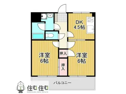 ノ-ブルライフムラマ(2DK/5階)の間取り写真