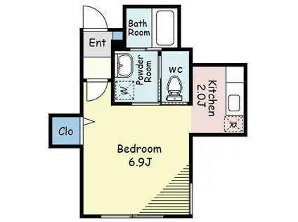 シレンツィオ目黒(1K/1階)の間取り写真