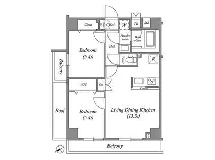 GENOVIA西高島平SKYGARDEN(2LDK/2階)の間取り写真
