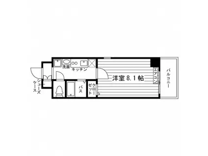 ルラシオン阿由知通(1K/3階)の間取り写真