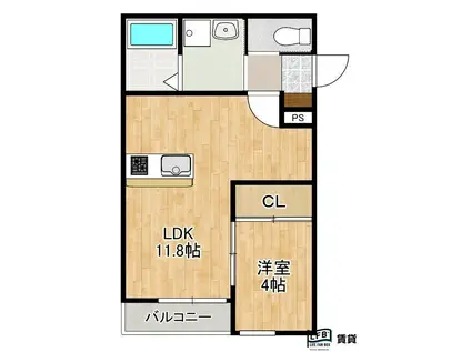 LFB APARTMENT桜木II(1LDK/2階)の間取り写真