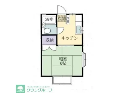 コスモハイツ山崎町(1K/2階)の間取り写真