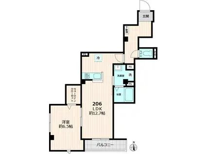 グレース(1LDK/2階)の間取り写真