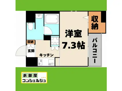 アビタシオン今池パルク(1K/10階)の間取り写真