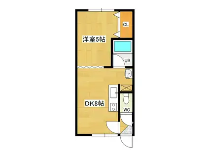 ピアプレイス(1DK/1階)の間取り写真