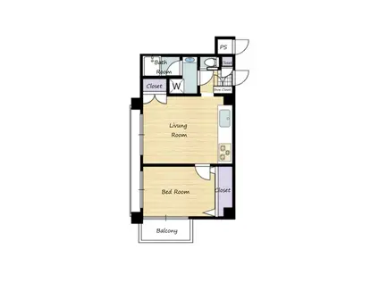 ハイネス西荻窪(1LDK/5階)の間取り写真