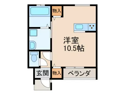  クラウンハイツ砂山南II(ワンルーム/1階)の間取り写真