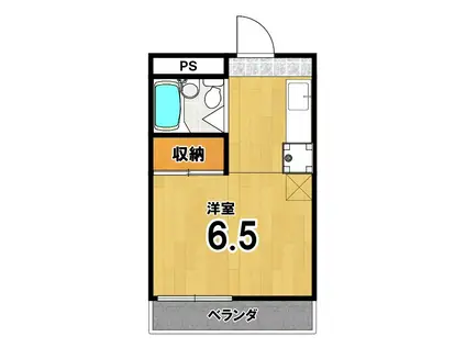 グリーンハイツ田島(ワンルーム/1階)の間取り写真