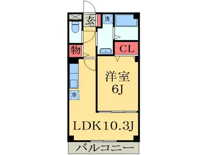 アヴァンツァーレG・M(1LDK/1階)の間取り写真