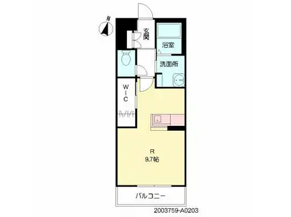 グランリジエール(ワンルーム/2階)の間取り写真