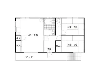 かづさやアパート(2LDK/2階)の間取り写真