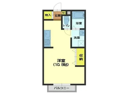 西長江ドエリング(ワンルーム/2階)の間取り写真