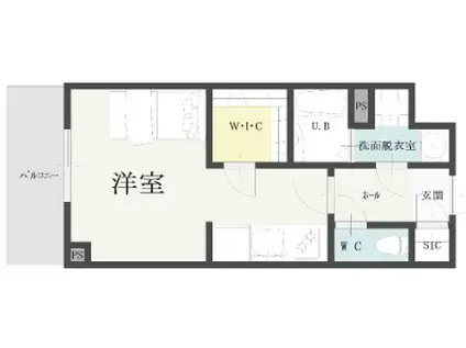 DITA DECOLLER 海岸通(ワンルーム/6階)の間取り写真