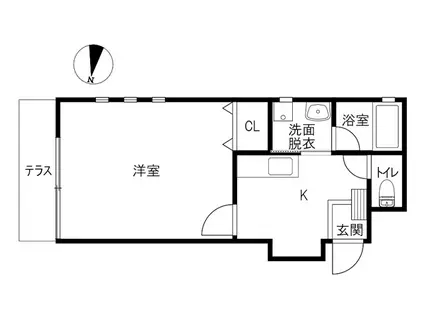 YMエステート(1K/1階)の間取り写真
