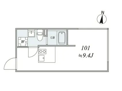トリアス144(1DK/1階)の間取り写真