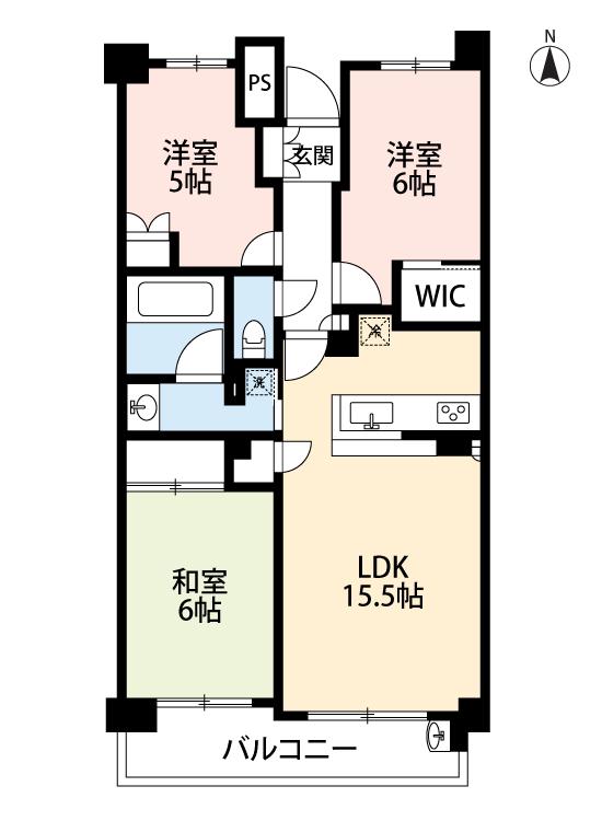 プラウド一社(3LDK/2階)の間取り写真