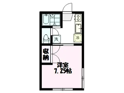 ホワイトハウス8(1K/2階)の間取り写真