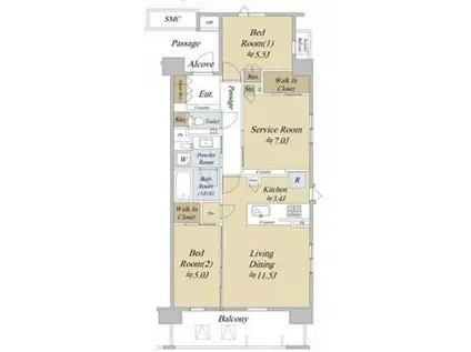 シティハウス吉祥寺北町(2SLDK/3階)の間取り写真