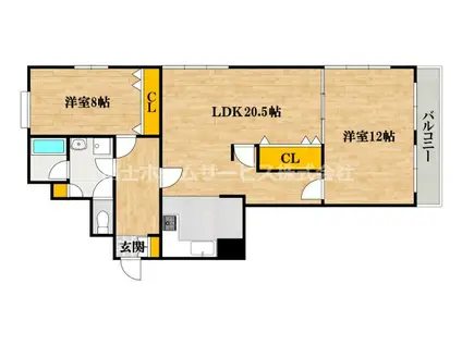 オリエンタル日本橋(2LDK/4階)の間取り写真