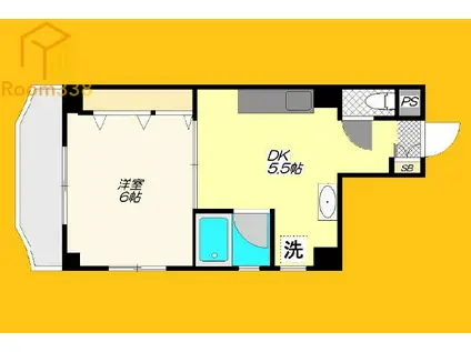 ブランニューウェイブ(1DK/3階)の間取り写真