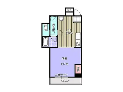 北斗スターマンション亀戸(1DK/9階)の間取り写真