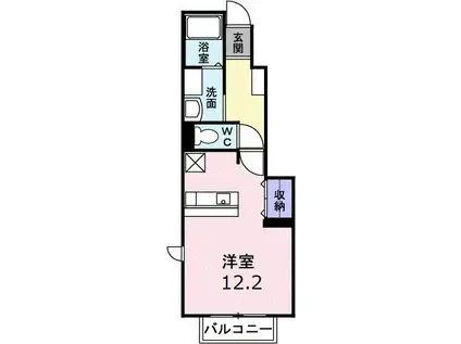 アルカンシェルII(ワンルーム/1階)の間取り写真