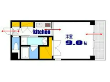 グリーンハウス(1K/3階)の間取り写真