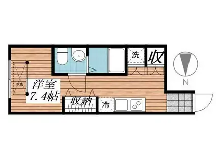 SNUG10(ワンルーム/1階)の間取り写真