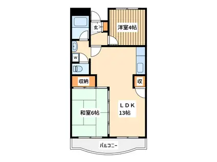 アイランドビレッジ(2LDK/3階)の間取り写真