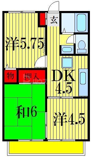 ライトコート国府台III(3DK/2階)の間取り写真