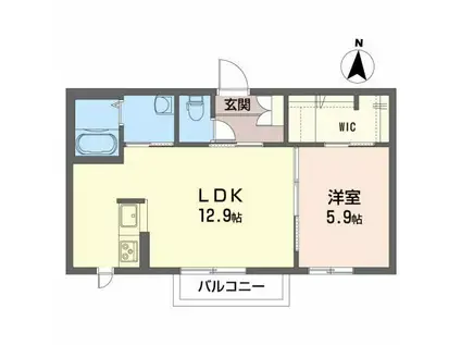フランシーズ(1LDK/1階)の間取り写真