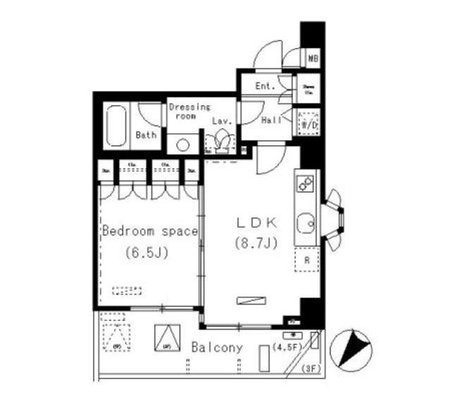 パークアクシス明治神宮前(1LDK/4階)の間取り写真