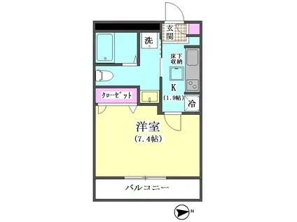 モトシャルマン(1K/1階)の間取り写真