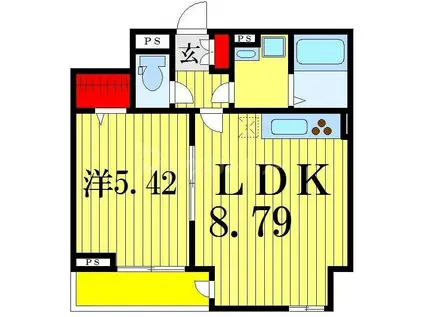 セナリオコート細田III(1LDK/2階)の間取り写真