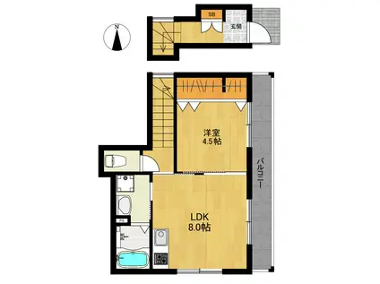 HONYA HILLS II(1LDK/2階)の間取り写真