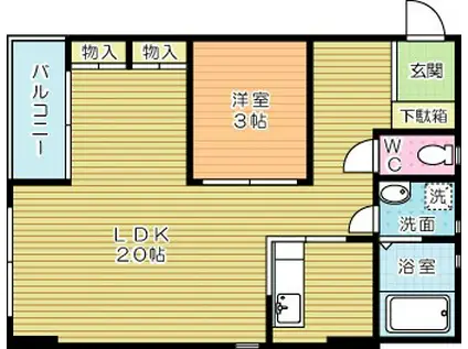 FORZA馬借(1LDK/5階)の間取り写真