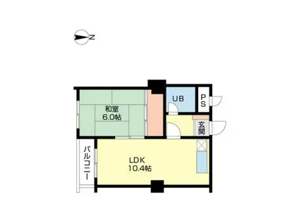コロナード平岸II(1LDK/9階)の間取り写真