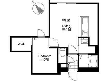AURELIA琴似(1LDK/3階)の間取り写真