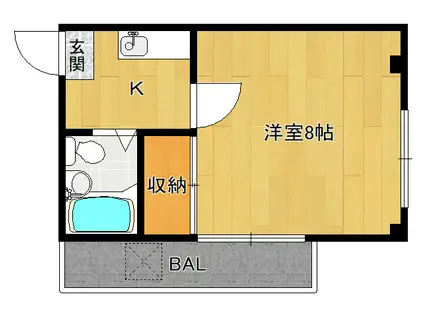 りぶ京都北山(1K/2階)の間取り写真