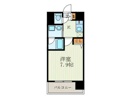 ベラジオ京都西院ウエストシティII(1K/5階)の間取り写真