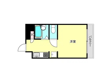 童夢ハイツ(1K/3階)の間取り写真