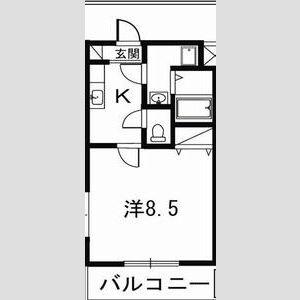 BLANDINI(1K/5階)の間取り写真