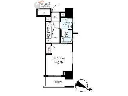 リクレイシア・コルテ川崎元木(1K/4階)の間取り写真