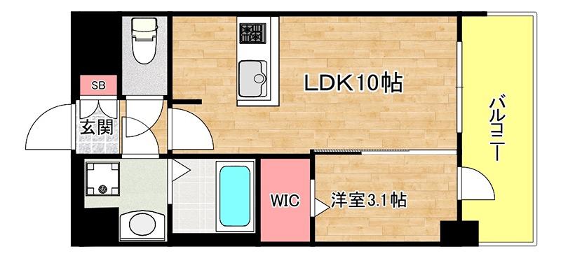 ミラージュパレス大阪ドームPROSPER(1LDK/2階)の間取り写真